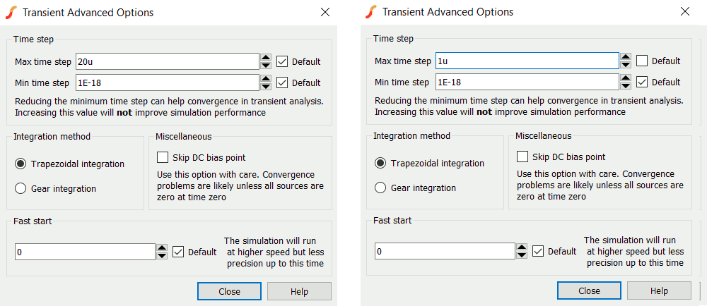 DIminuire lo step time
