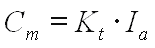 Cm = Kt * Ia